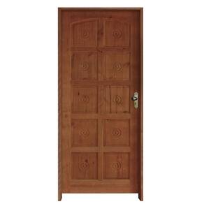Porta Torneada 10 Bicos 82 X 2.10 Batente Ecológico 14 Cm Fechadura Externa Taco De Golfe Lado Esquerdo - Rodam