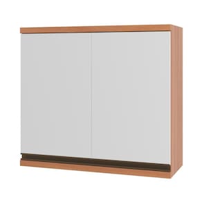 Armário De Cozinha Aéreo Com 2 Portas 80cm Multimóveis Cr20394 Freijó-branco