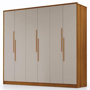 Guarda Roupa Casal Córdoba 6 Portas Carvalho New Maní - Luapa