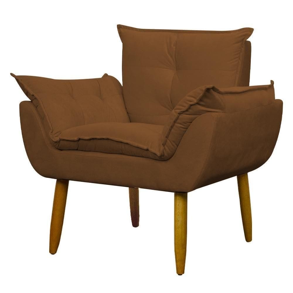 Poltrona Decorativa Para Consultório Opala Suede Herrero Cobre
