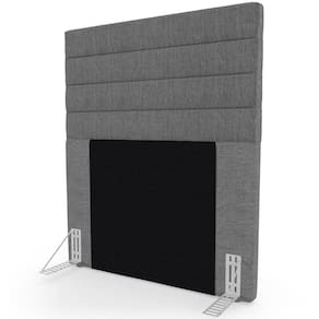 Cabeceira Cama Solteiro 90cm Rubi W01 Linho Cinza Escuro - Mpozenato