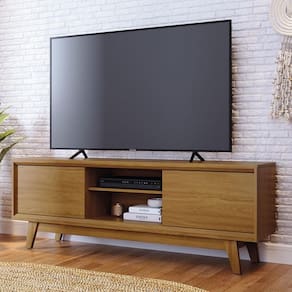 Rack Bancada 2 Portas Tvs Até 65 Polegadas Atlas - Cumaru Cumaru