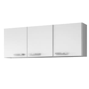Armário Aéreo De Cozinha Parma 150cm 3 Portas - Lumil Móveis Branco-preto