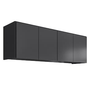 Armário De Cozinha Aéreo 118cm 4 Portas Monna Grafite Z34 Mpozenato
