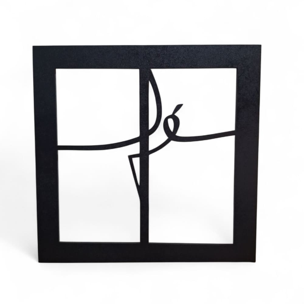 Placa Decorativa Palavra Fé em Mdf Cor Preto 19 cm