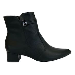 Bota Piccadilly 739075 Feminino Preto cano baixo bico fino