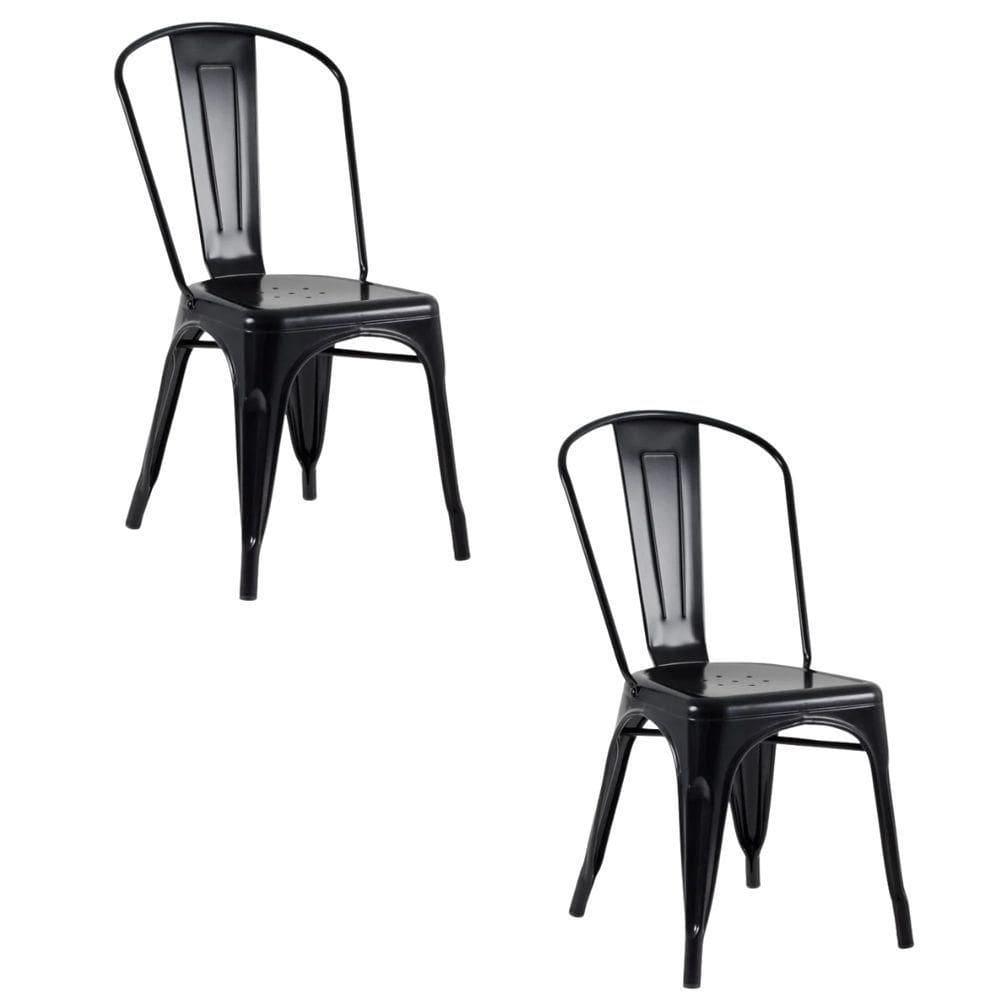 Kit 2 Cadeiras Oficial Iron Tolix Preto