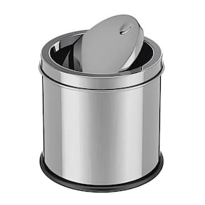 Lixeira Inox Basculante 3 Litros Tampa Giratória Ideal Para Cozinha Banheiro E Consultório