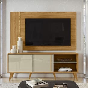 Rack Bancada E Painel Para De 60 Polegadas Cronos - Cumaru Opala