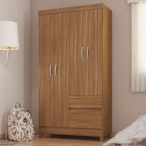 Guarda Roupa Solteiro 4 Portas E 2 Gavetas Almirante - Amêndola Touch