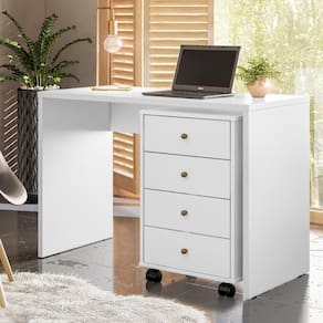 Gaveteiro 4 Gavetas Com Rodizios Office Presence - Branco