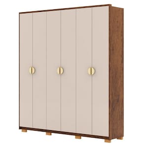 Guarda Roupa Casal 203cm Com 6 Portas Noronha Imbuia Fendi Vila Rica