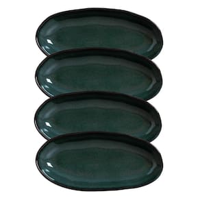 Conjunto Com 04 Travessas Oval Funda Grande 32x16 Cm Orgânico Oceano Porto