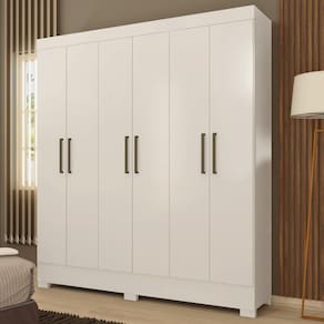 Guarda Roupa Casal 6 Portas E 2 Gavetas Dallas - Branco