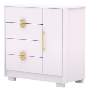 Cômoda Para Quarto 93cm Com 1 Porta Ilha Bela Branco Vila Rica