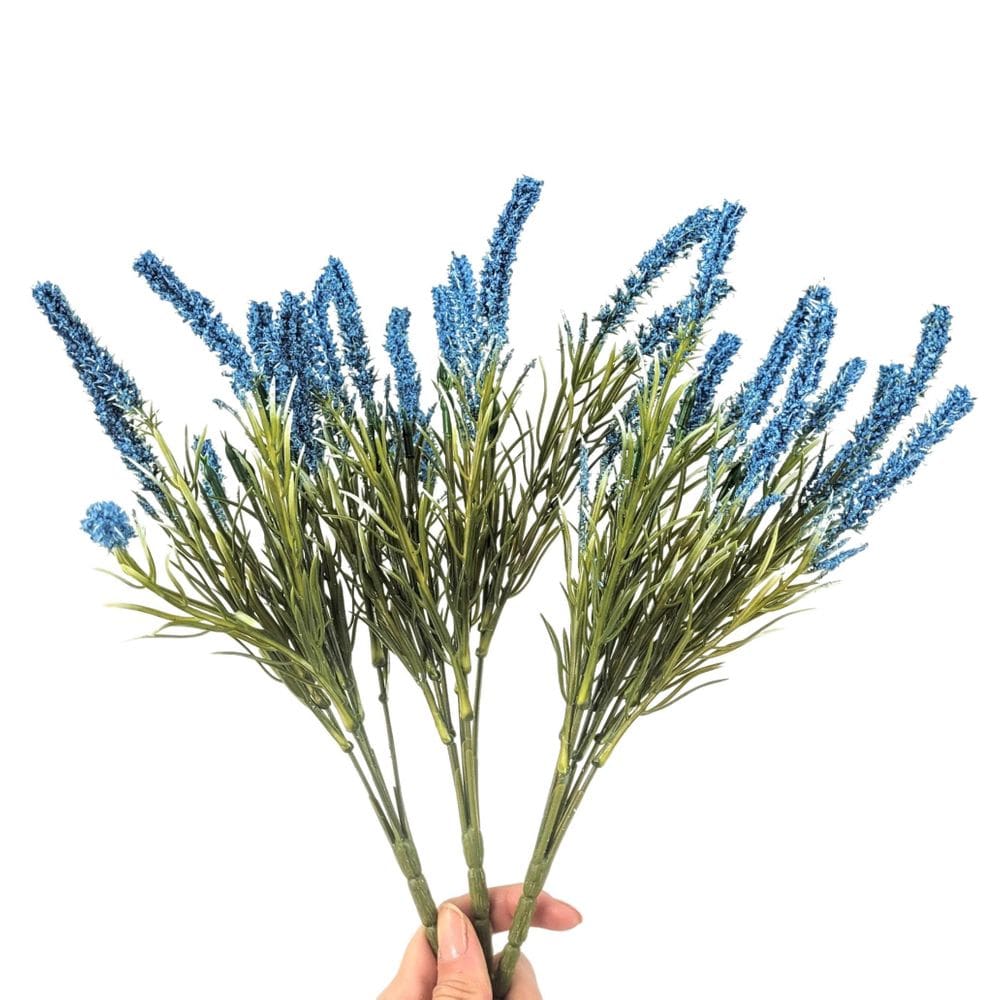Kit 3 Lavanda Azul 33Cm Buquê Flor Planta Artificial