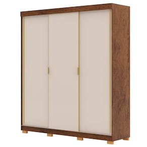 Guarda Roupa Casal 200cm 3 Portas Porto Imbuia Fendi Vila Rica