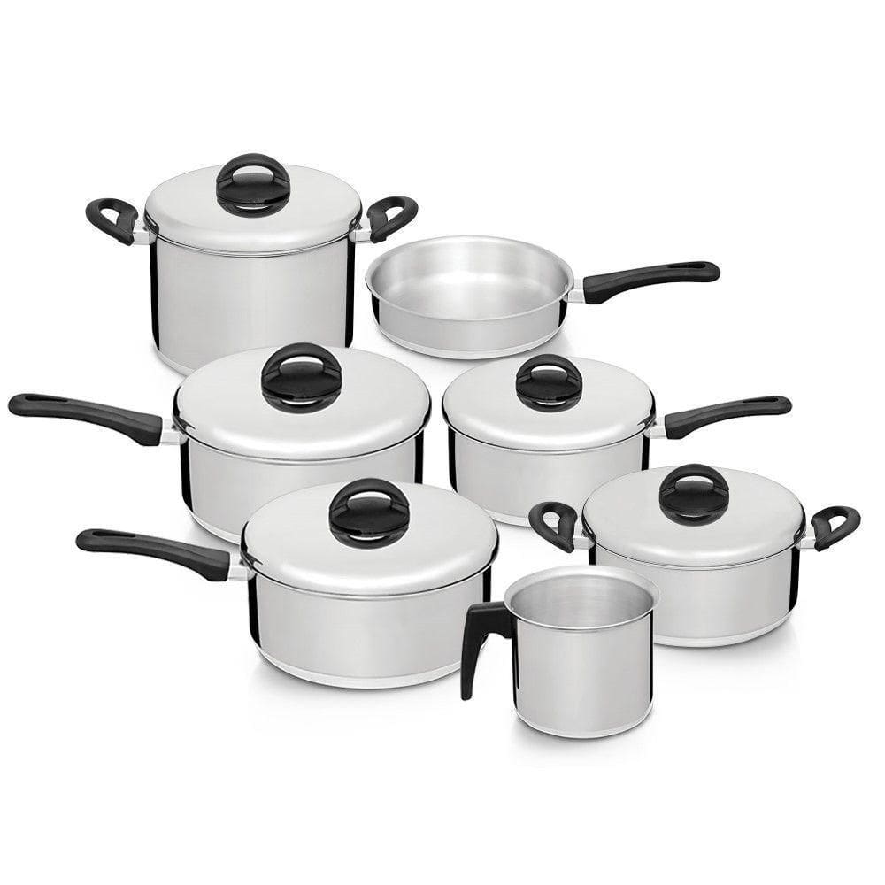 Jogo De Panelas Criativa 7 Peças Em Alumínio Polido Nigro