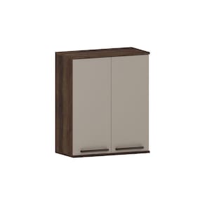 Armário Aéreo 60cm 2 Portas Luna Luciane Móveis Nogueira Dourado-cinammon