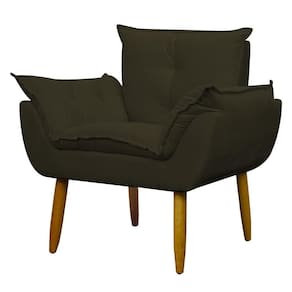 Poltrona Decorativa Para Consultório Opala Suede Herrero Marrom Escuro
