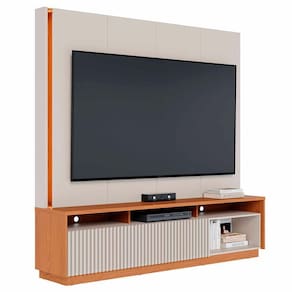 Estante Painel 75 Pol Com Led 200cm Mafra Freijó-off White C05 Mpozenato