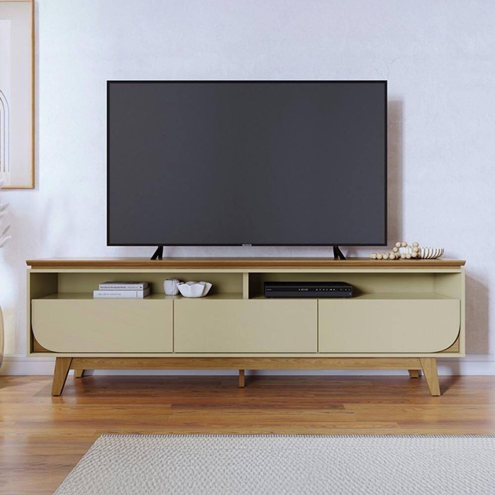 Rack Bancada 3 Gavetas Tvs Até 75 Polegadas Selene - Cumaru Opala