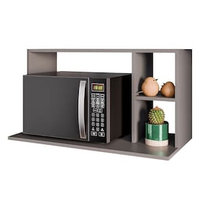 Suporte Micro-ondas Forno Armário Aéreo 80cm 2 Prateleiras Maya M24 Grafite - Mpozenato