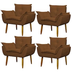 Kit 4 Poltronas Para Descanço Sala Opala Cobre