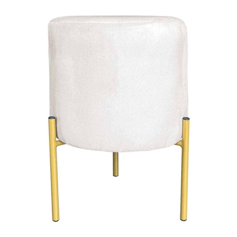 Puff Decorativo Soren Suede Pés De Ferro Dourado - Pallazio Cor Marrom Rato