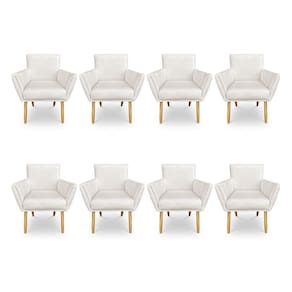 Kit 8 Poltronas Decorativa Leticia Suede Pés Palito Castanho - Pallazio Cor Grafite