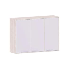 Armário Aéreo De Cozinha 120cm 3 Portas Art Luciane Móveis Pátina-cinza Cristal