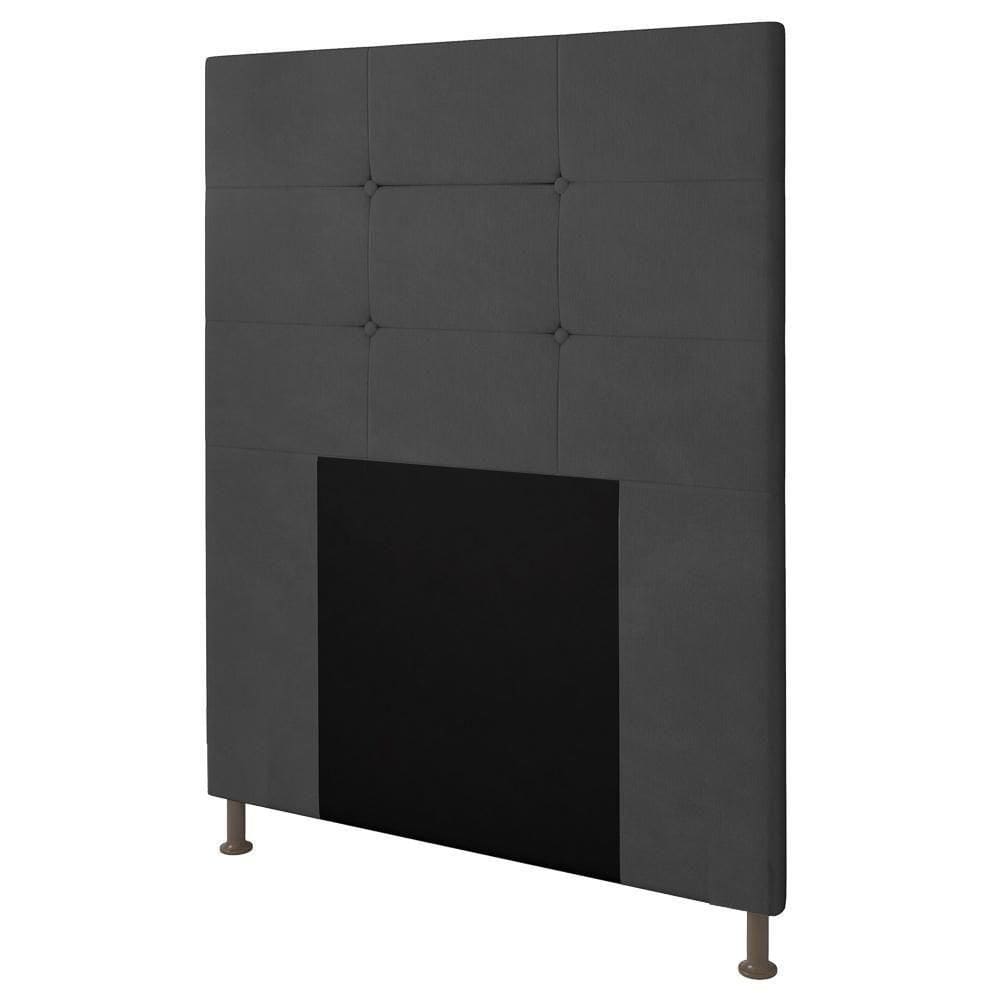 Cabeceira Cama Solteiro 90cm Safira Suede I02 Cinza - Mpozenato