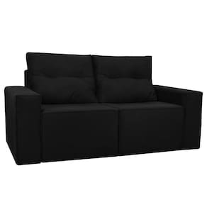 Sofá 1,80 Moderno 2 Lugares Confortável Onix Preto
