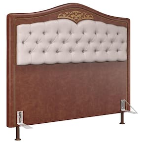 Cabeceira Cama Casal 140cm Com Tachas Imperial J02 Facto Marrom/bege - Mpozenato
