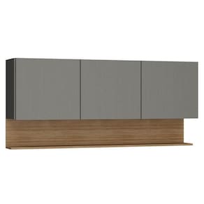 Armário Aéreo 150cm 3 Portas Lina K02 Gris-freijó - Mpozenato