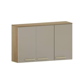Armário Aéreo 120cm 3 Portas Isis Luciane Móveis Avelã-mocca Laca