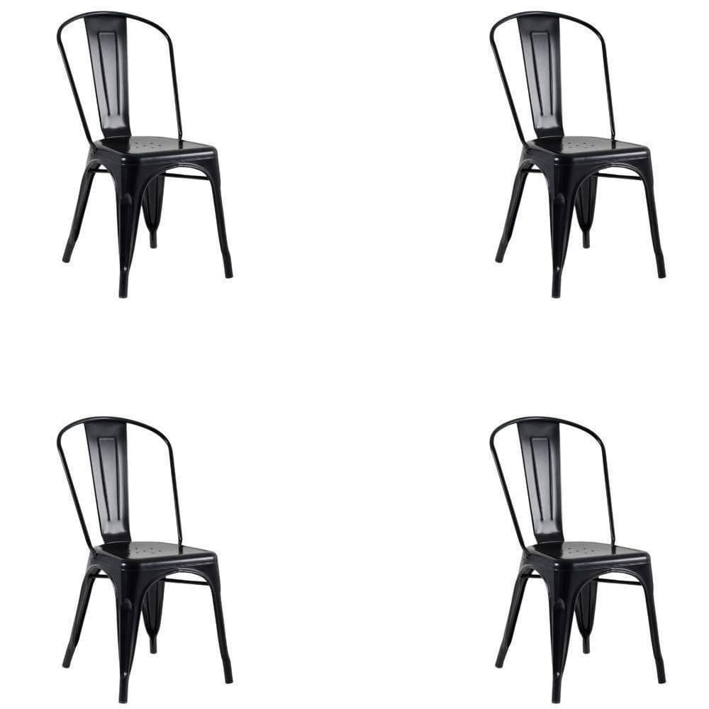 Kit 4 Cadeiras Oficial Iron Tolix Preto