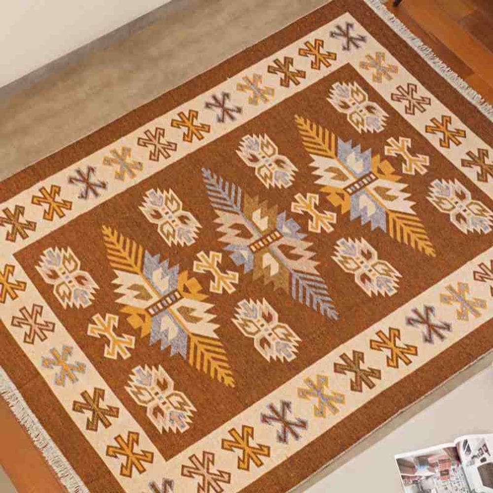 Tapete Kilim Antep 0,60 x 0,90 Des 001 Marrom Niazitex