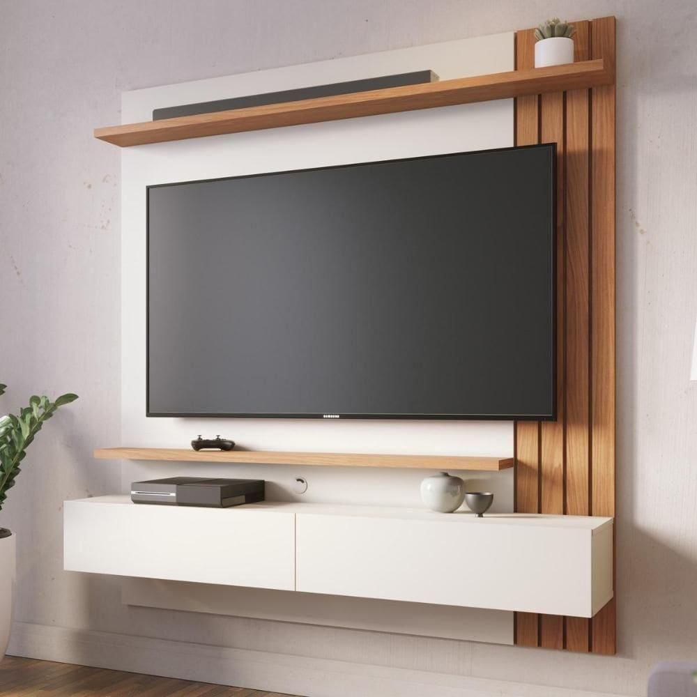 Painel Home Suspenso 2 Portas `s 65" Juriti - Freijó Off White Matte