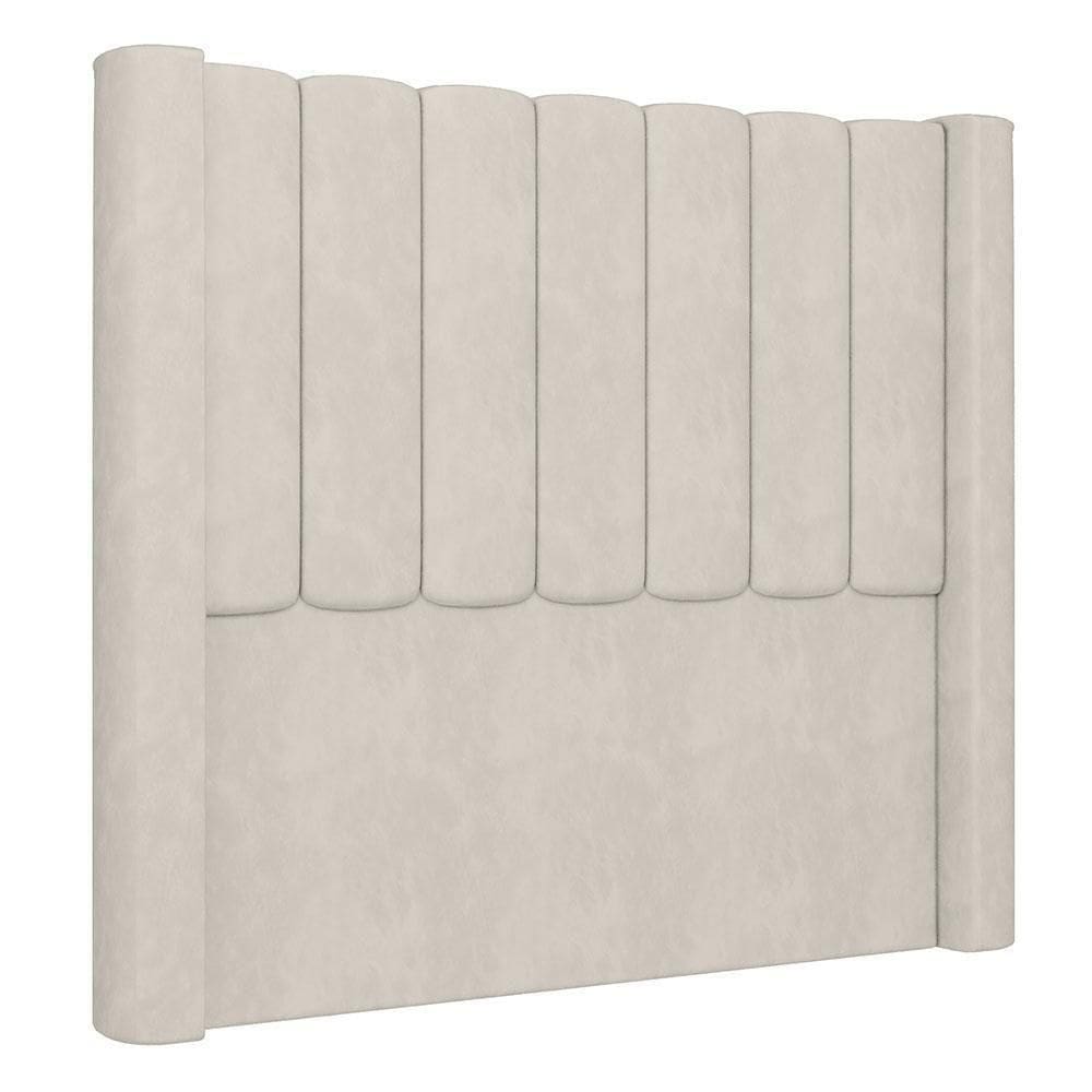 Cabeceira Casal Cama 140cm Claire I02 Veludo Bege - Mpozenato