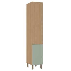 Paneleiro Simples 40cm 2 Portas Slim Luciane Móveis Freijó-freijó -verde Jade