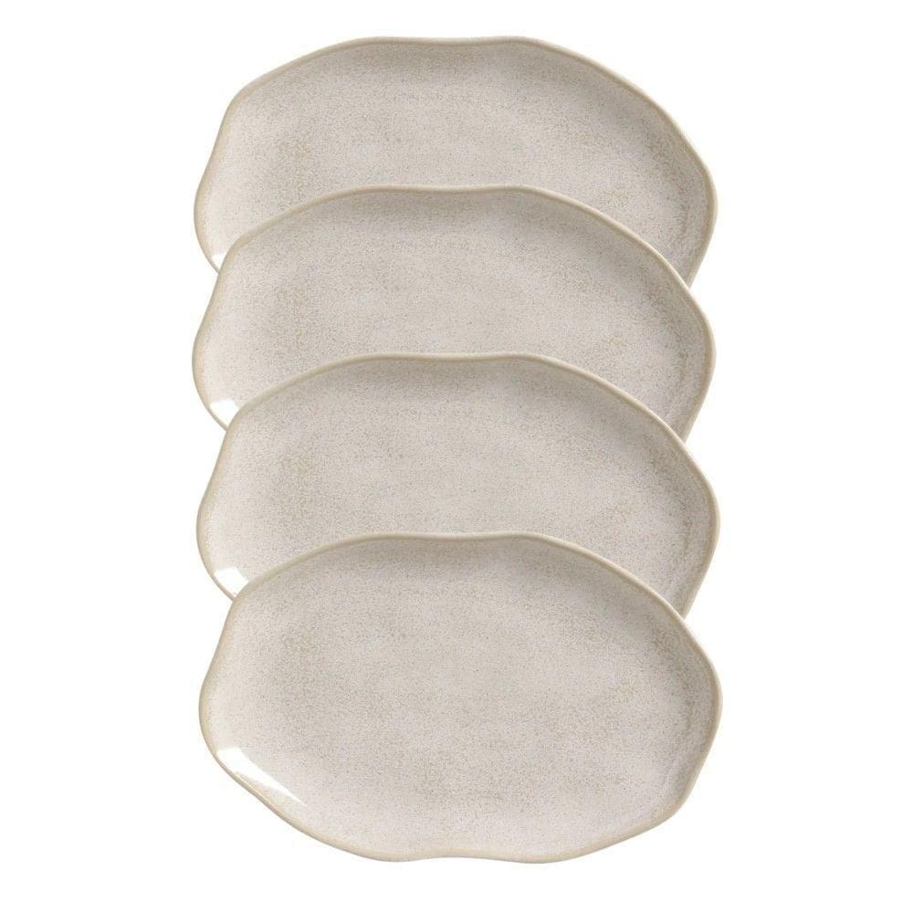 Conjunto Com 04 Travessas Oval Rasa Média 30x20 Cm Orgânico Latte Porto