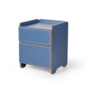Mesa De Cabeceira 2 Gavetas 45cm Cindy - Azul