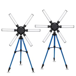2 Iluminador Ring light Tubular 120W+2Tripé Regulável Nível