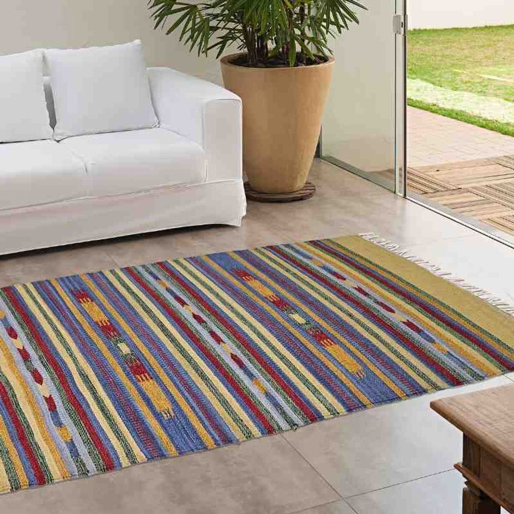 Tapete Kilim 100% Algodão 0,60 x 0,90 Des 008 Niazitex