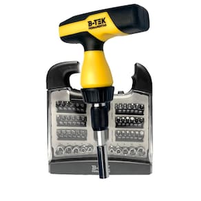 Conjunto de Chaves e Soquetes 48 Peças | Aço Cromo Vanádio | Bits Diversos | Chave T Ergonômica | Maleta Resistente para Uso Doméstico e Profissional