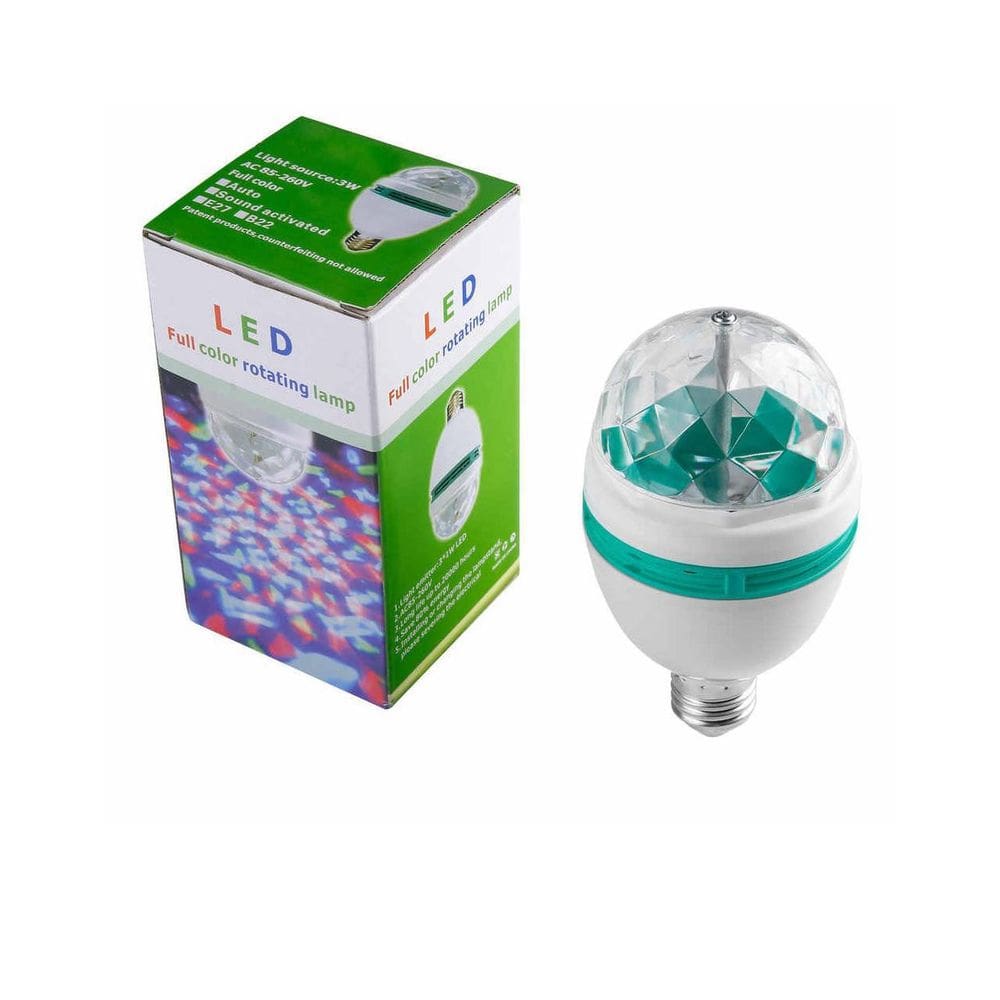 Lâmpada Globo De Luz Colorida Giratória Com Led Rgb