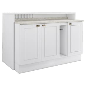 Bancada E Balcao Gourmet 146 cm CE818 Americana Branco Calcare Henn