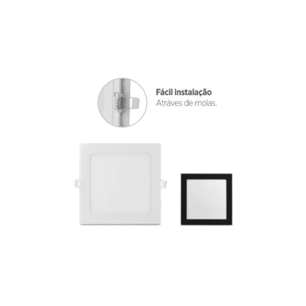 Luminária Quadrada Embutir Acab. Branco 170x170x22 12w 3000k Irc >70 Ip 40 120° 900lm