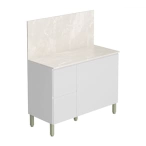 Balcão de Cozinha 120 Cm Insel 3 Portas 2 Gavetas Branco/ártico - Pnr Móveis